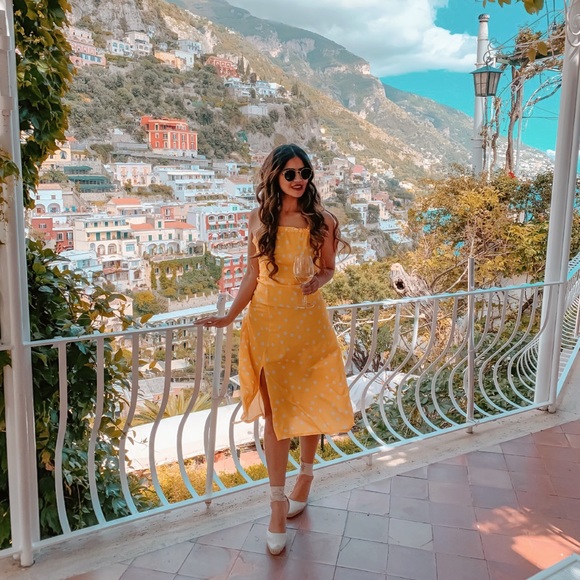 Dresses | Cute Yellow Dress With White Polka Dots | Poshmark